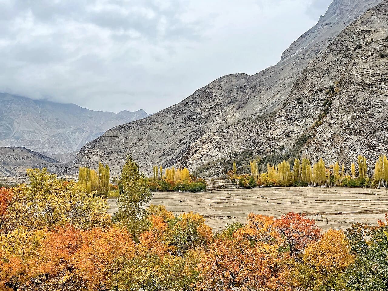 Illustrative photograph of a wide valley near Skardu.